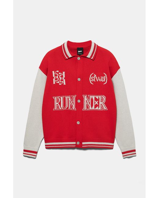 Pull&Bear Blue Stwd Cardigan for men