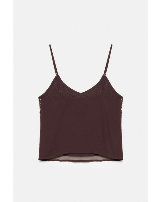 Top Con Paillettes di Pull&Bear in White