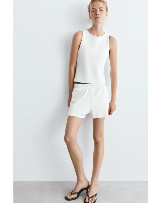 Pull&Bear Sportieve Short Met Zachte Touch in het White