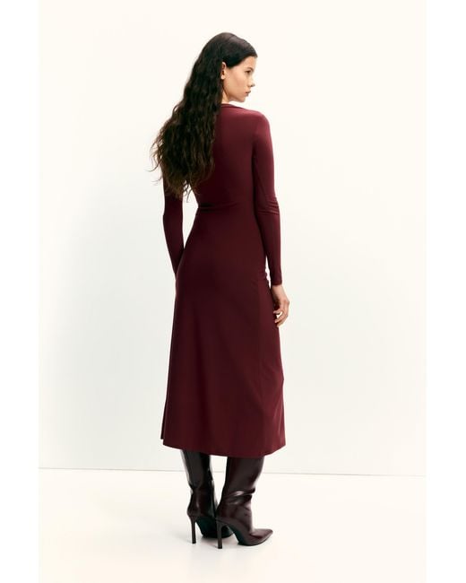 Pull&Bear Purple Soft Draped Midi Dress