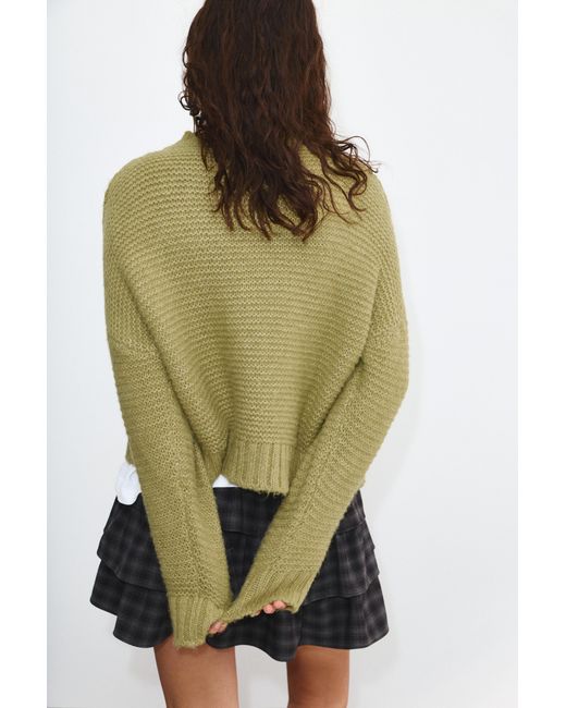Pull&Bear Green Chunky Knit Sweater
