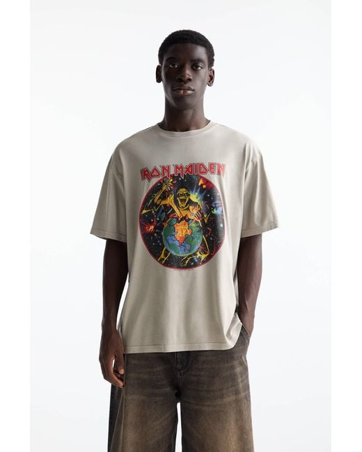 Pull&Bear Multicolor Iron Maiden T-Shirt for men