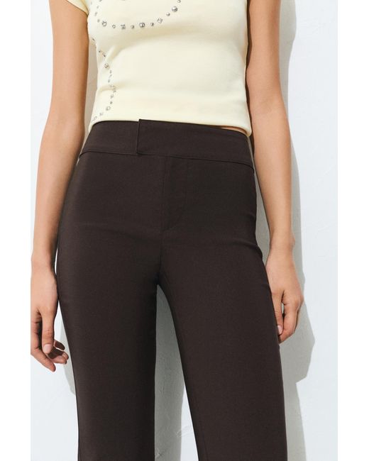 Pull&Bear Brown Mid-Rise Bootcut Trousers
