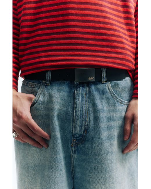 Pull&Bear White Stwd Topstitch Belt for men