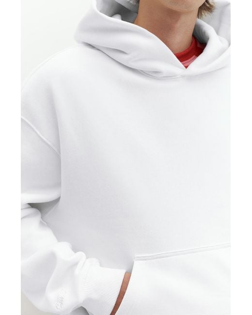 Pull&Bear White Boxy-Fit Hoodie for men