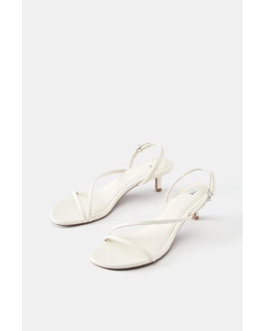 Pull&Bear White Strappy Heeled Sandals