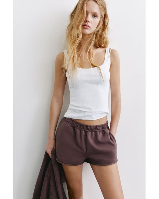 Pull&Bear Stwd Sportshort in het White