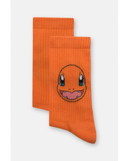 Pull&Bear Orange Pokémon Charmander Socks for men