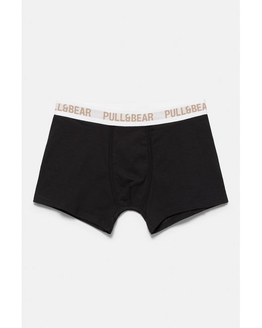 Pull&Bear Black 3-Pack Of Boxers With Logo for men