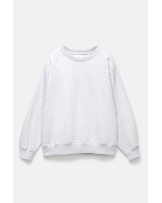 Pull&Bear White Oversize Fleece Sweatshirt