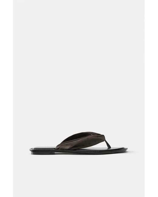 Pull&Bear Blue Polka Dot Flat Slider Sandals