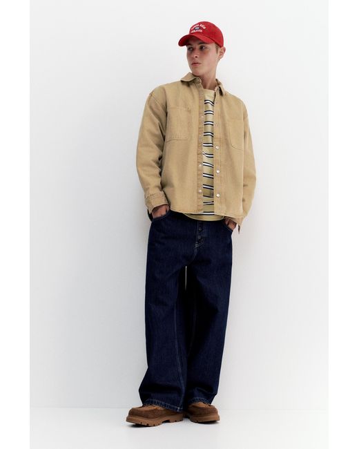 Pull&Bear Natural Overshirt With Pockets for men