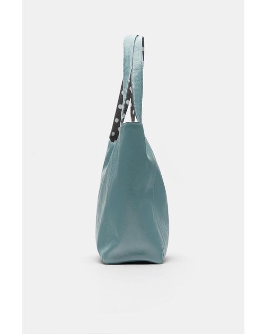 Pull&Bear Blue Polka Dot Shopper Bag