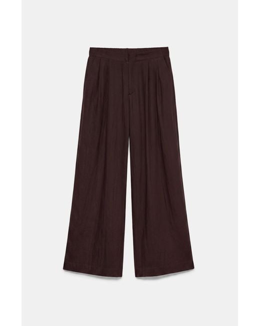 Pull&Bear White Darted Smart Trousers
