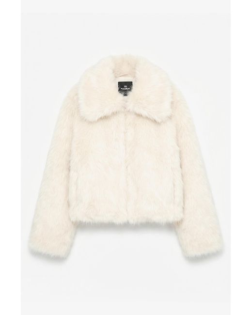 Pull&Bear Natural Faux Fur Jacket