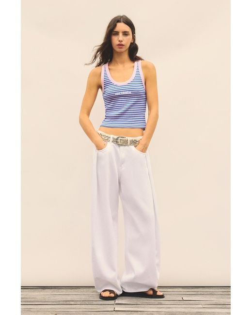 Pull&Bear Gestreepte Tanktop in het Blue