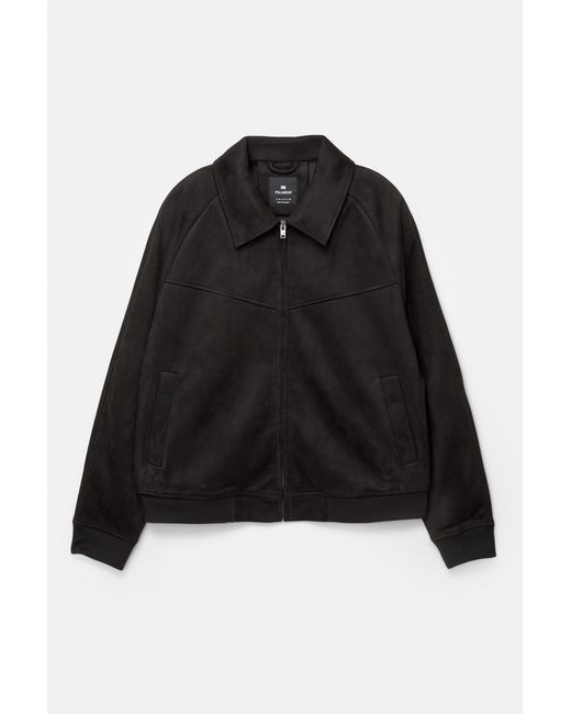 Pull&Bear Black Faux Suede Jacket for men