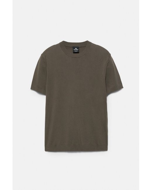 Pull&Bear Green Short Sleeve Jumper for men