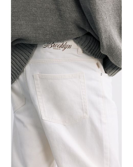 Pantalon Droit Pull&Bear pour homme en coloris White