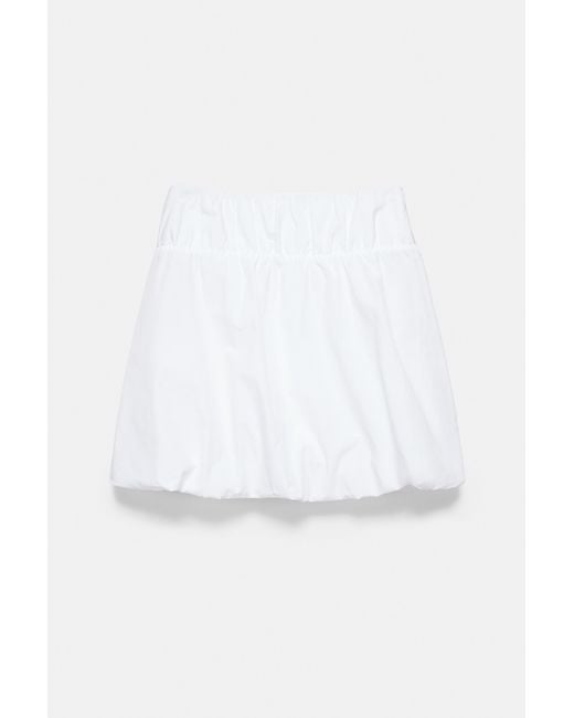Pull&Bear Balloon Rok Van Popeline in het White