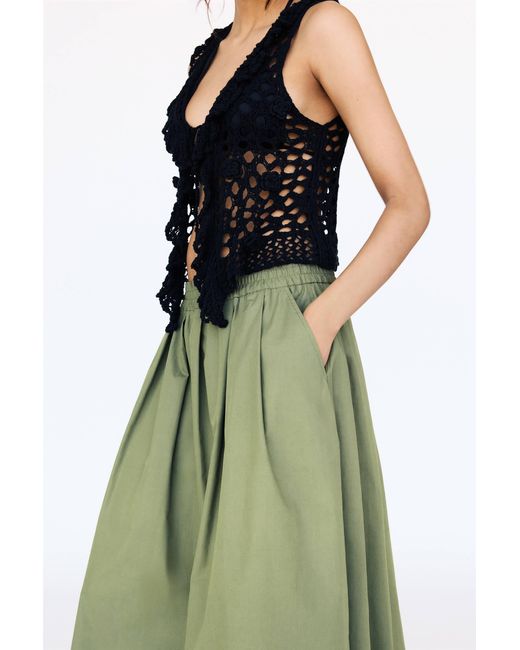 Pull&Bear Green Midirock Mit Volants