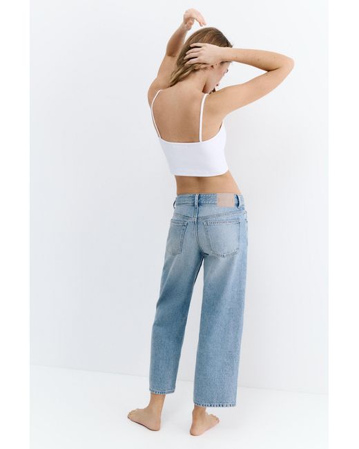 Pull&Bear Blue Low-Rise Culottes Jeans