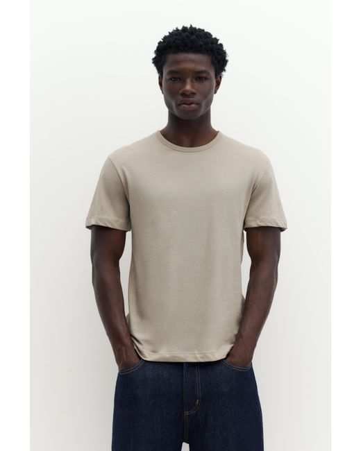 Pull&Bear Natural Slim Fit Basic T-Shirt for men