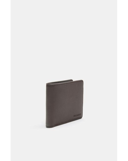 Pull&Bear Brown Plain Wallet for men