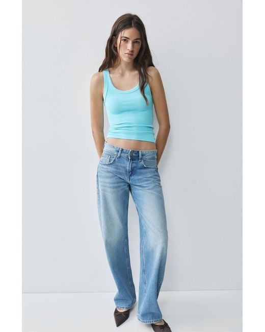 Pull&Bear Blue Basic Tank Top