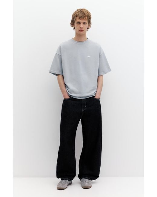 Pull&Bear Gray Stwd Logo Boxy T-Shirt for men