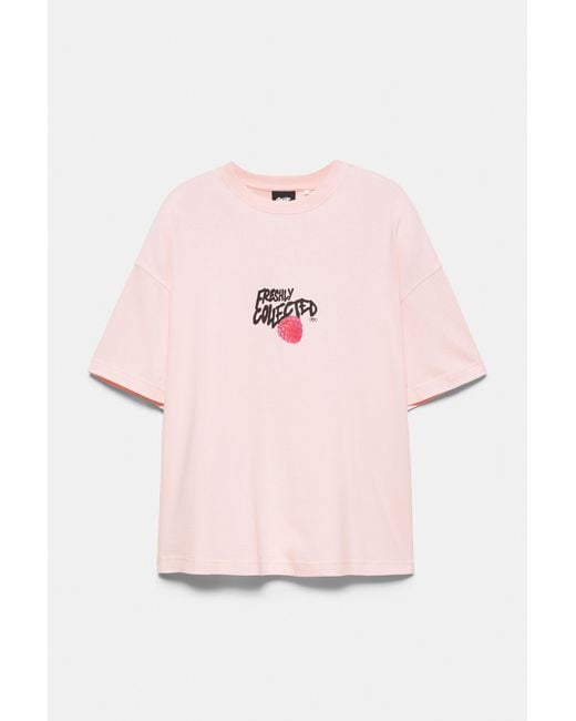 Pull&Bear Pink Stwd Graphic T-Shirt for men
