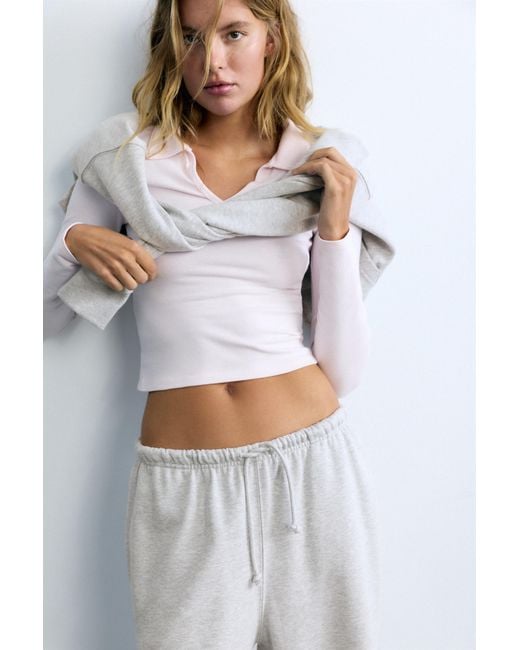 Pull&Bear Joggingbroek Met Elastische Zoom in het Gray