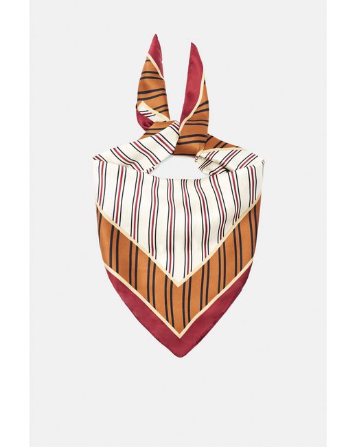 Pull&Bear White Striped Satin Scarf