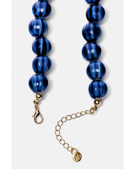 Pull&Bear Blue Animal Pendant Bead Necklace
