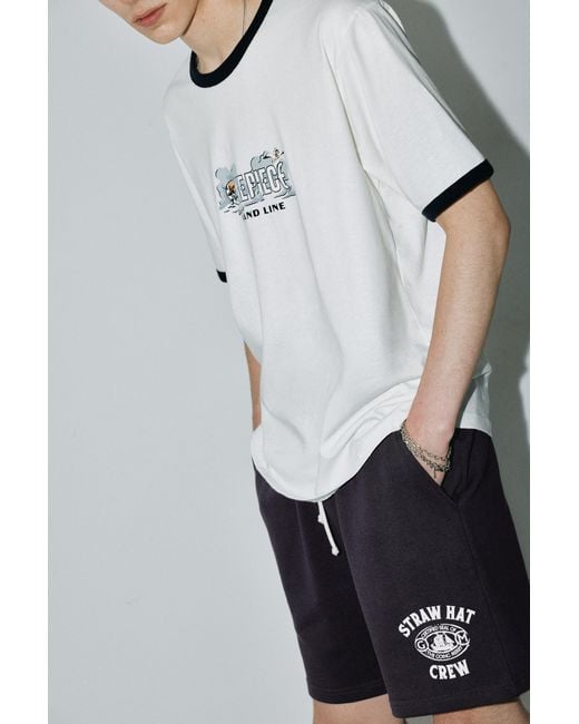 Pull&Bear White One Piece Bermuda Joggers for men