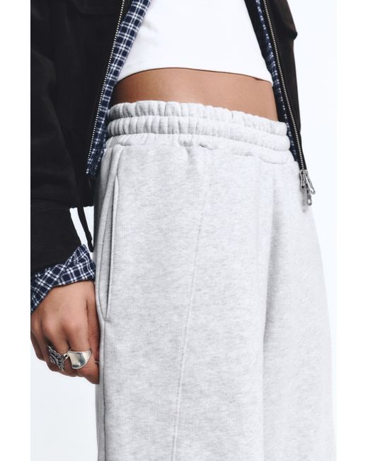 Pull&Bear White Barrel Fit Tracksuit Trousers