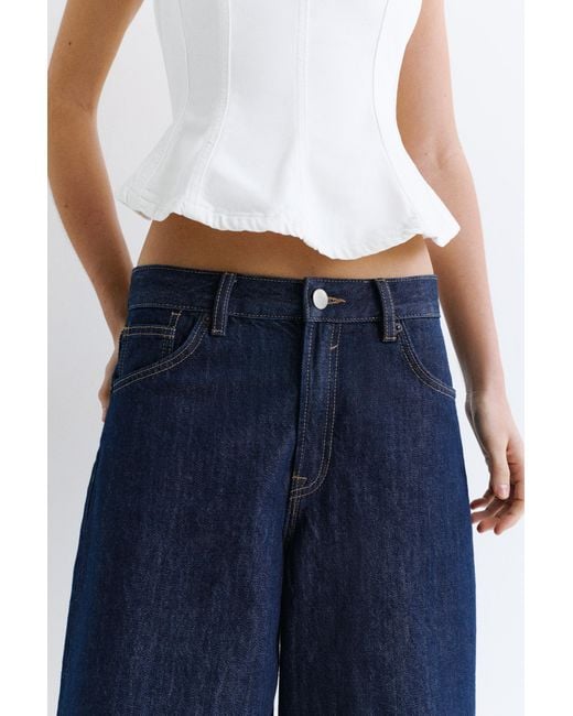 Pull&Bear Blue Low-Rise Denim Jorts