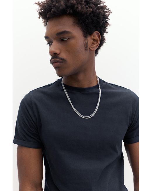 Pull&Bear Blue Muscle Fit T-Shirt for men
