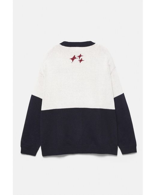 Pull À Panneaux Stwd Pull&Bear pour homme en coloris White