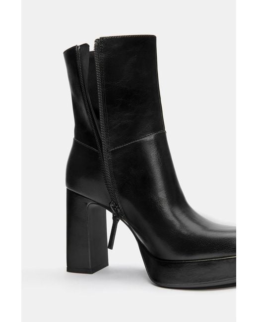 Bottines À Talon Compensé Pull&Bear en coloris Black