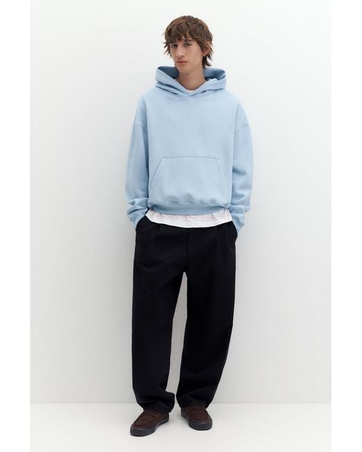 Pull&Bear Blue Boxy Hoodie for men