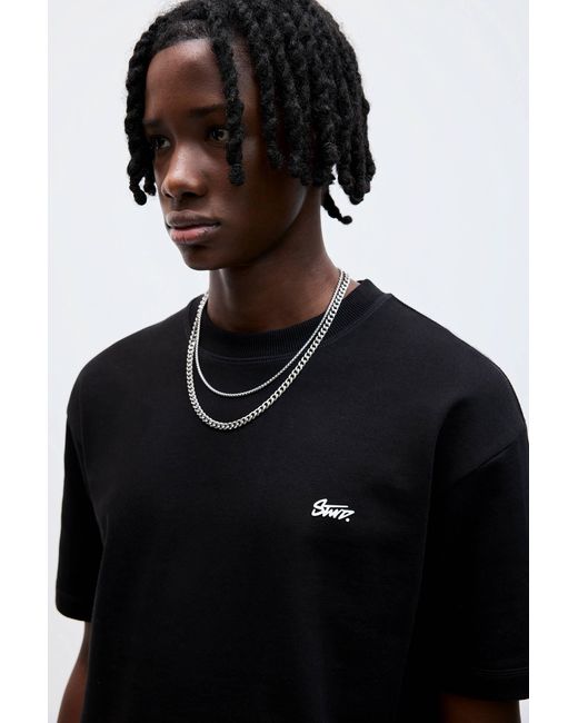 Pull&Bear Stwd-Sweatshirt Mit Kurzen Ärmeln in Black für Herren