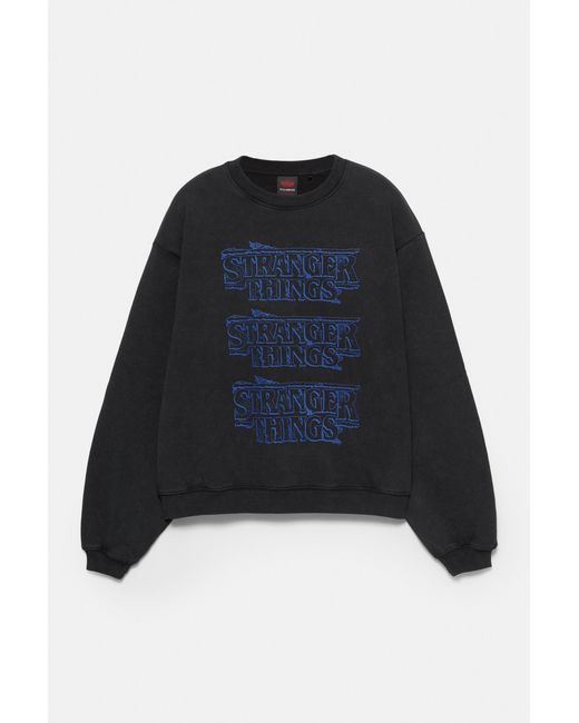 Pull&Bear Stranger Things Sweater in het Blue voor heren