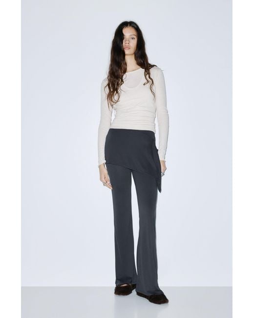 Pull&Bear Blue Flared Sarong Trousers
