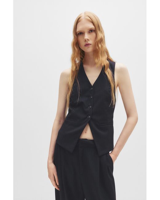 Pull&Bear Blue Open Back Tailored Fit Waistcoat