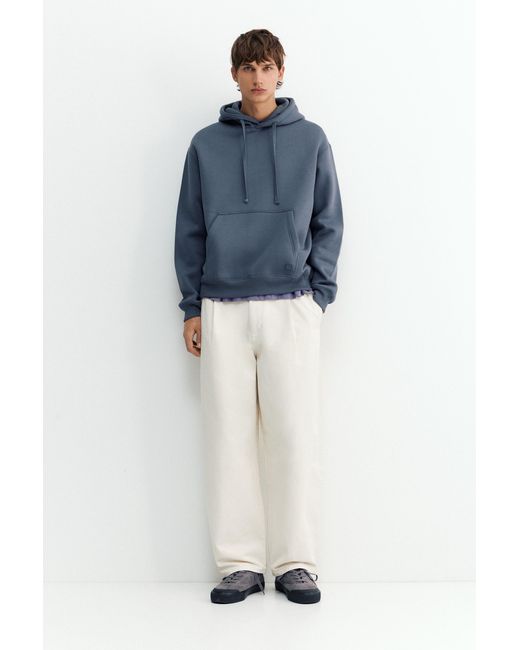 Felpa Basic Con Cappuccio di Pull&Bear in Blue da Uomo