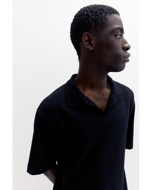 Pull&Bear Interlock Polo Met Korte Mouw in het Blue voor heren