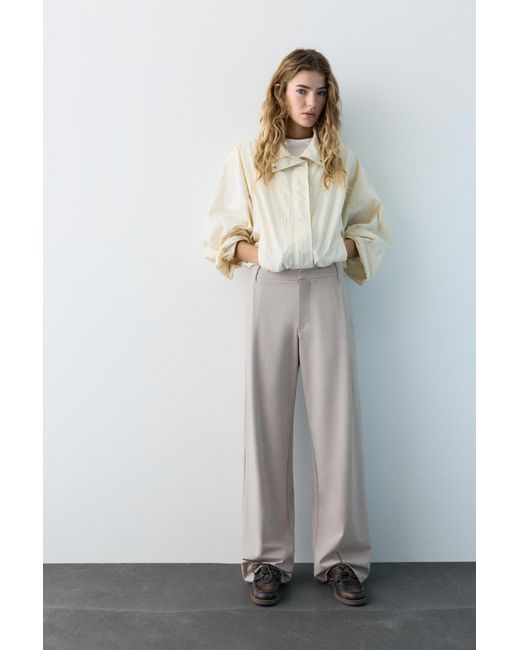 Pull&Bear Blue Darted Smart Trousers