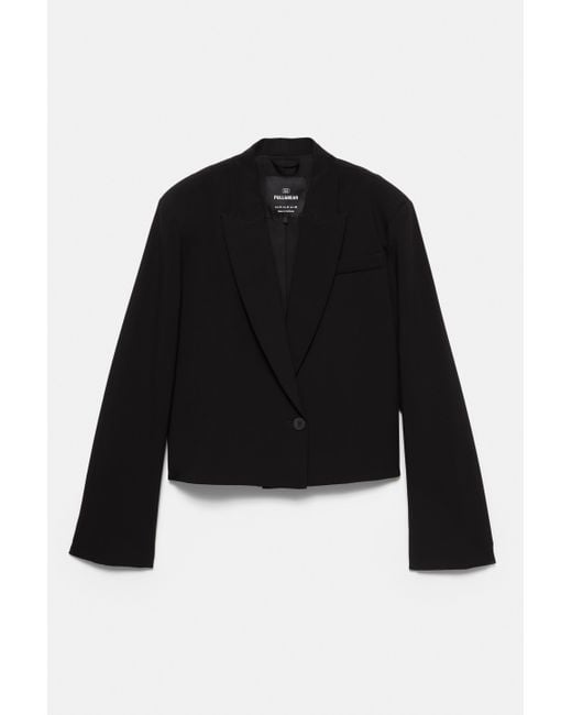 Pull&Bear Black Cropped-Blazer