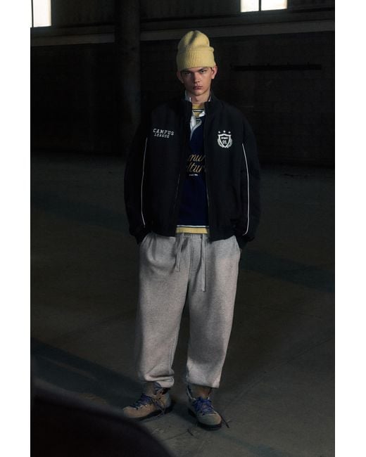 Pull&Bear Black Stwd Community Sweatpants for men